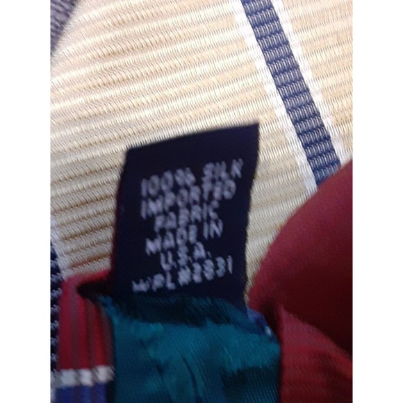 Tommy Hilfiger Gold with Navy striped pattern all silk Tie 1292 USA - Picture 5 of 7